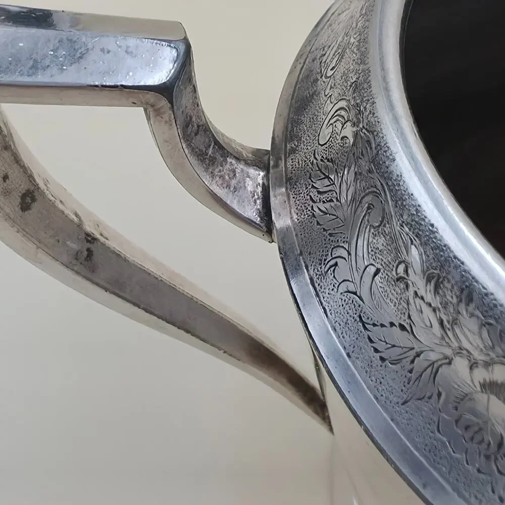 Vintage 1881 Rogers Silver Plate Creamer & Sugar Bowl Set 5016 w/ Lid Art Deco
